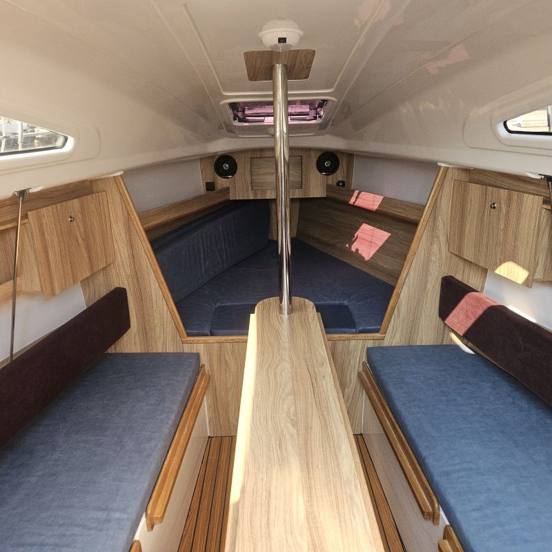 Wnętrze jachtu Antila 24.4 – komfortowe i przestronne miejsce dla załogi.